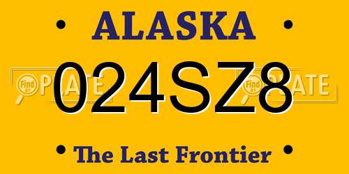 024SZ8 Alaska License Plate