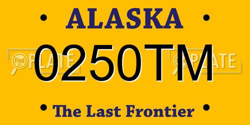 0250TM Alaska License Plate