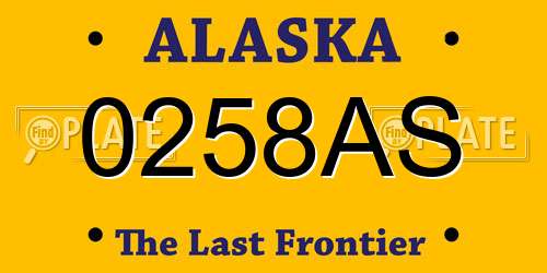 0258AS Alaska License Plate