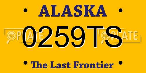 0259TS Alaska License Plate