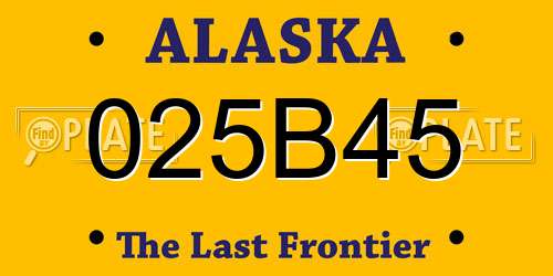 025B45 Alaska License Plate