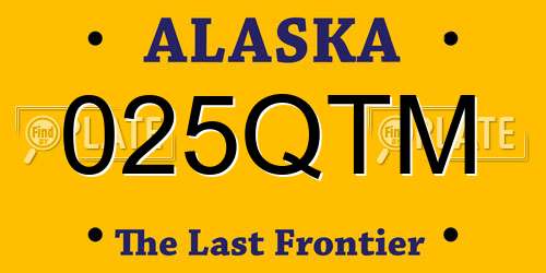 025QTM Alaska License Plate