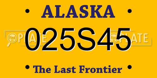 025S45 Alaska License Plate