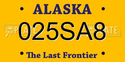 025SA8 Alaska License Plate