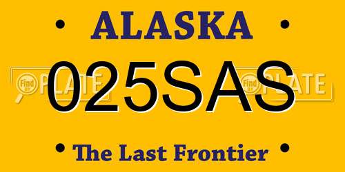 025SAS Alaska License Plate