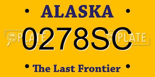 0278SC Alaska License Plate
