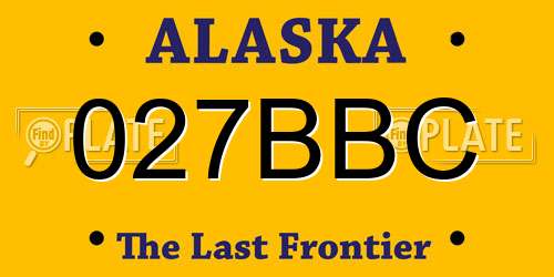 027BBC Alaska License Plate