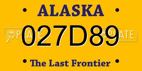 027D89 Alaska License Plate