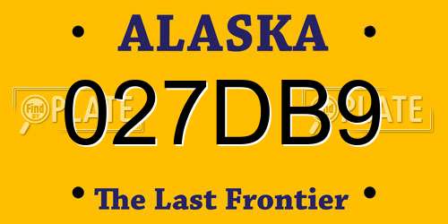 027DB9 Alaska License Plate