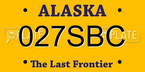 027SBC Alaska License Plate