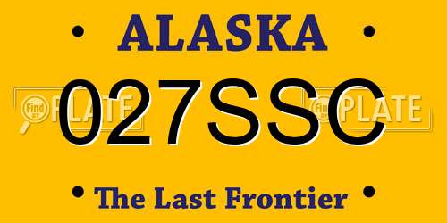 027SSC Alaska License Plate