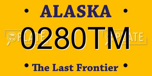 0280TM Alaska License Plate