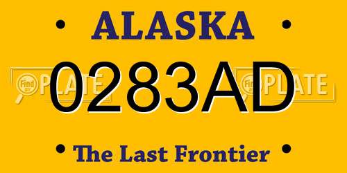 0283AD Alaska License Plate