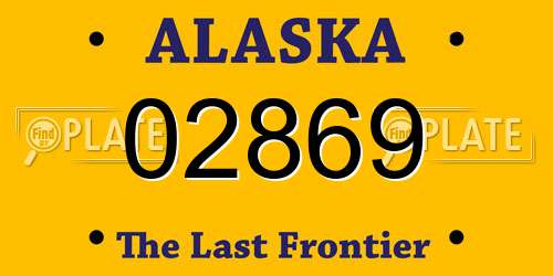 02869 Alaska License Plate