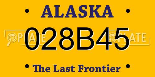 028B45 Alaska License Plate