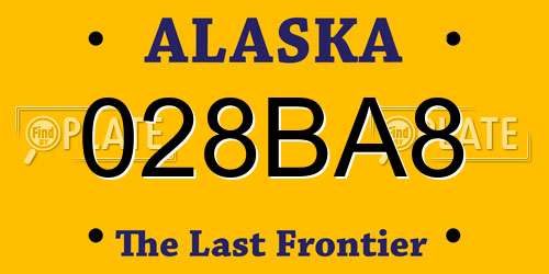 028BA8 Alaska License Plate