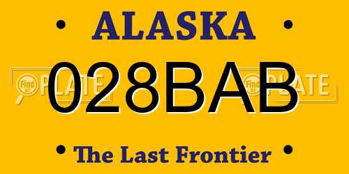 028BAB Alaska License Plate