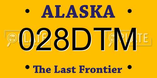 028DTM Alaska License Plate