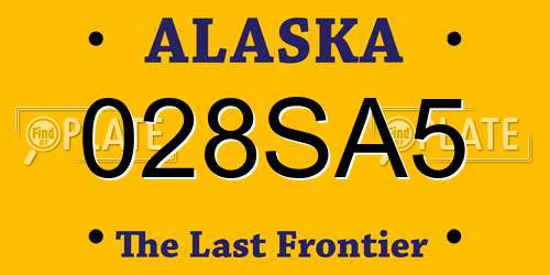 028SA5 Alaska License Plate