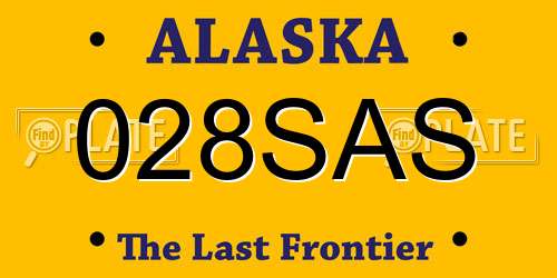 028SAS Alaska License Plate