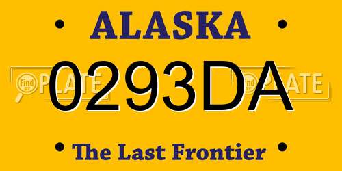 0293DA Alaska License Plate
