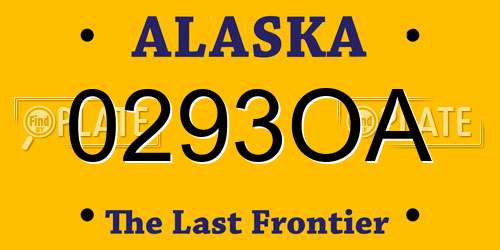 0293OA Alaska License Plate