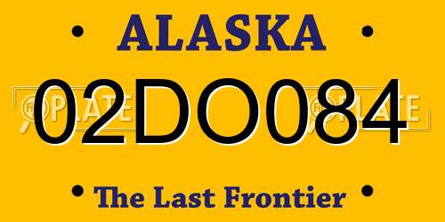 02DO084 Alaska License Plate