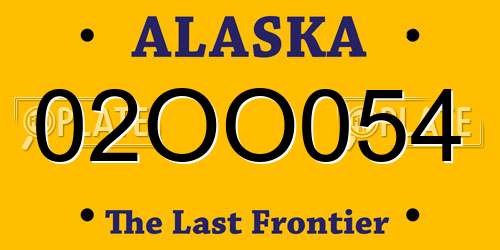 02OO054 Alaska License Plate