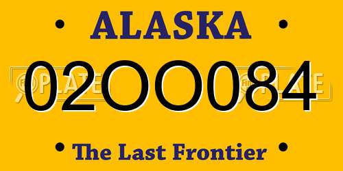 02OO084 Alaska License Plate