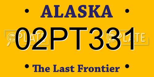02PT331 Alaska License Plate