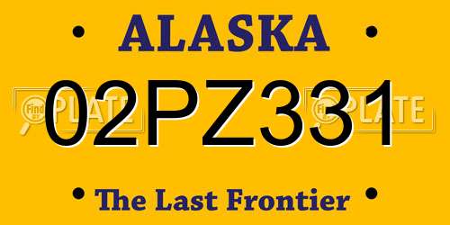 02PZ331 Alaska License Plate