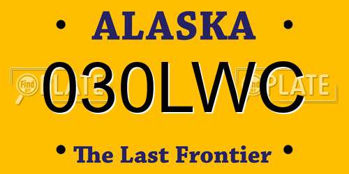030LWC Alaska License Plate