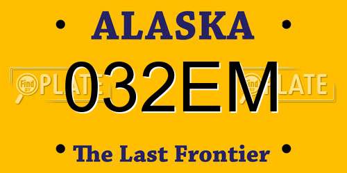 032EM Alaska License Plate