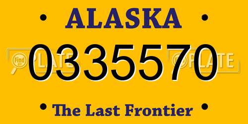 0335570 Alaska License Plate
