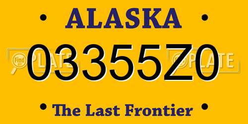 03355Z0 Alaska License Plate