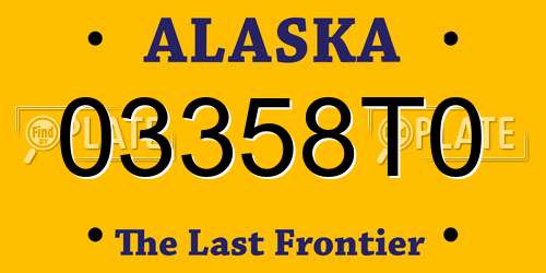 03358T0 Alaska License Plate