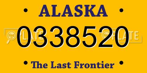 0338520 Alaska License Plate