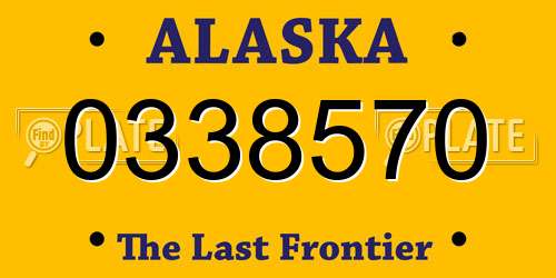 0338570 Alaska License Plate