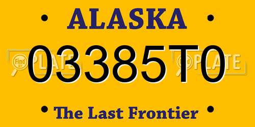 03385T0 Alaska License Plate