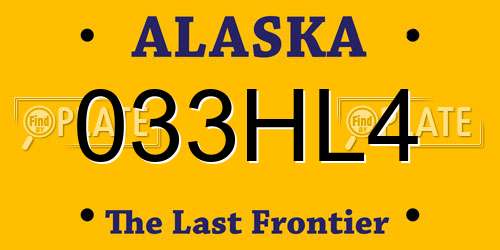 033HL4 Alaska License Plate