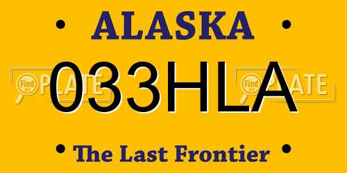 033HLA Alaska License Plate