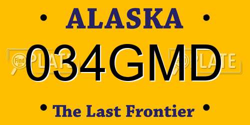 034GMD Alaska License Plate