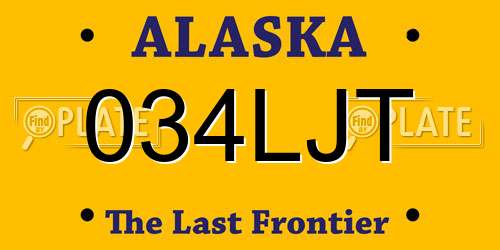 034LJT Alaska License Plate