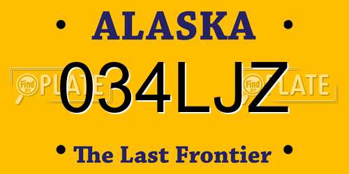 034LJZ Alaska License Plate