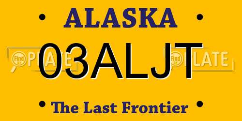 03ALJT Alaska License Plate