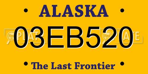 03EB520 Alaska License Plate