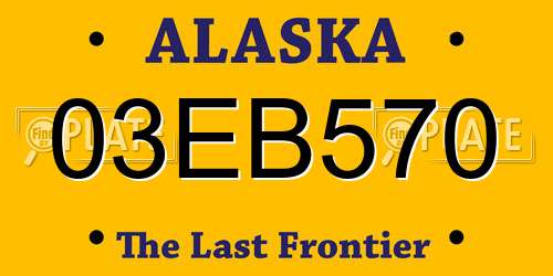 03EB570 Alaska License Plate