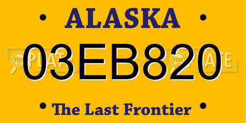03EB820 Alaska License Plate