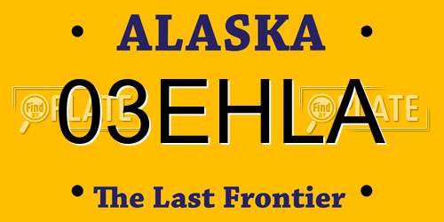 03EHLA Alaska License Plate
