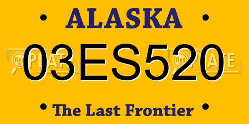 03ES520 Alaska License Plate